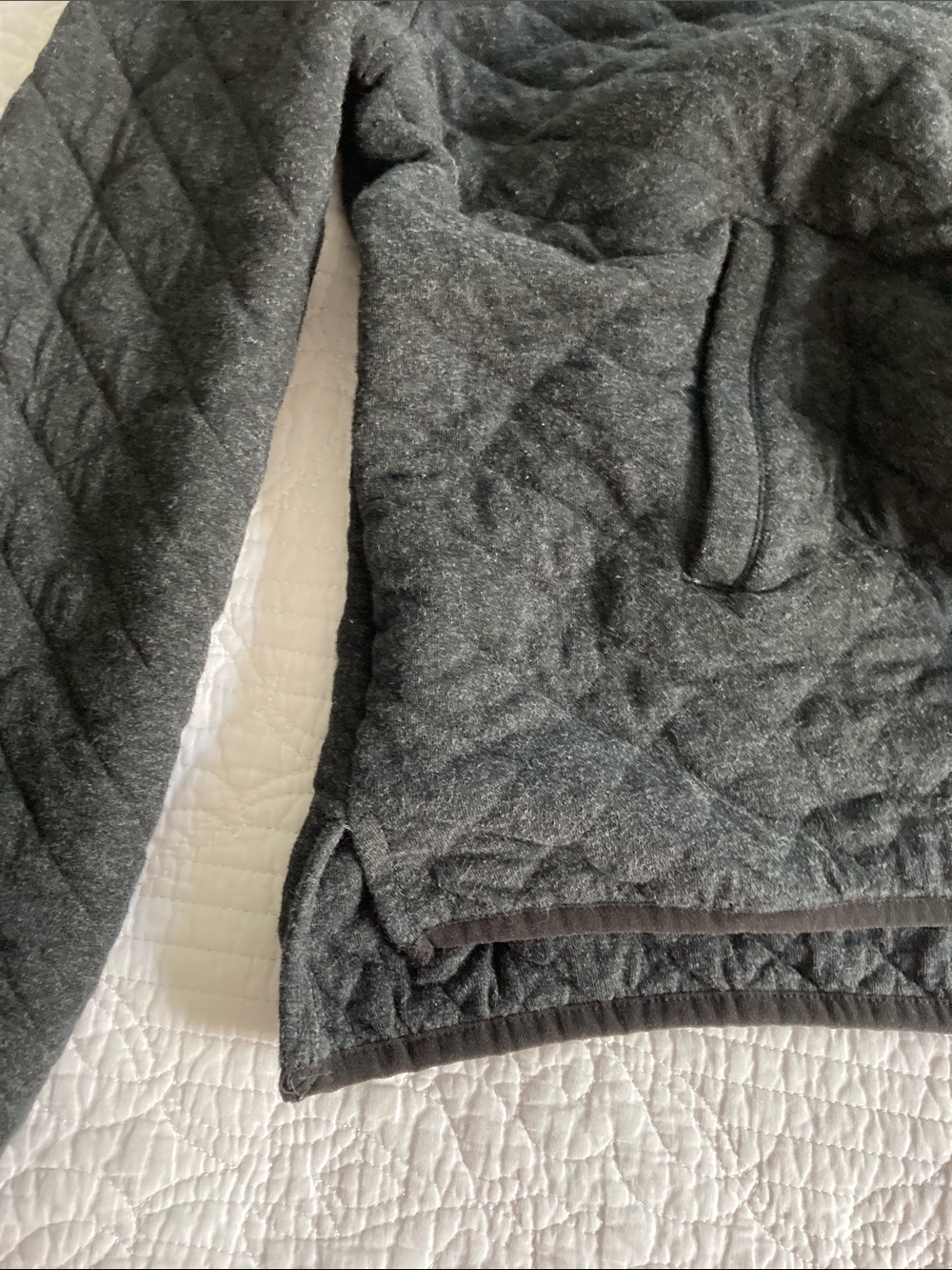Eddie Bauer Quilted Charcoal Gray Quarter Snap Pullover Large - Picture 9 of 12